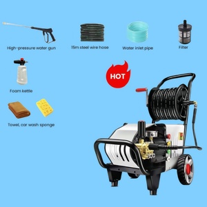 <span class=keywords><strong>Nettoyeur</strong></span> haute pression électrique professionnel |   Tuyau haute flexibilité de 15 m |   Utilisation en station de lavage automobile |   Comprend une buse turbo et une brosse - Product Image 6