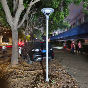 Lampe de jardin LED J01Series à 4 pieds, support de bras, tête plate en chrysanthème, aluminium gris, 30W 50W 60W 80W 100W - Product Image 2