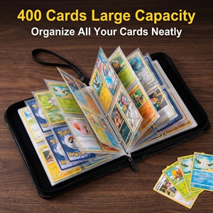 Paquete de 400 Tarjetas Pokémon, Bolsa de Almacenamiento de Figuras de Anime, Álbum de Fotos, Álbum Coleccionable de Hojas Sueltas con Cierre de Cremallera de Vidrio, Regalo para Fans del Juego King Japan - Product Image 4