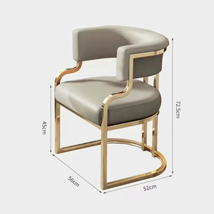 Ghế ăn phòng khách bằng thép không gỉ mạ vàng hiện đại với chất liệu nhung sang trọng, nội thất khách sạn cao cấp, thích hợp cho nhà ở, phòng ngủ, phòng khách - Product Image 3