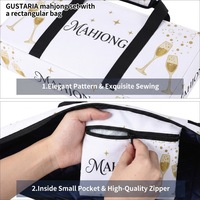 Set Tas Makeup Mahjong Poliester Ringan dan Portabel 20-35L Pola Dekoratif Tiga-dalam-Satu Kit Penyimpanan untuk Rumah, Halaman Belakang, dan Perjalanan Darat