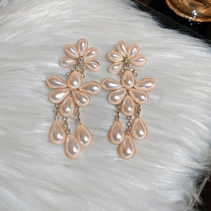 <span class=keywords><strong>Xina</strong></span>-pendientes colgantes de flores y perlas para mujer, de estilo coreano, con diamantes de imitación, joyería - Product Image 4