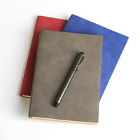 Nouveau bon marché imprimé organisateur/planificateur cahier Logo personnalisé étudiant A5 velours couverture en cuir PU papeterie coffret cadeau en gros