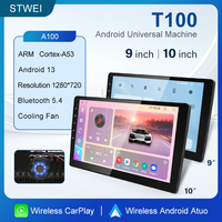 Lecteur Android universel pour voiture T100 9'' 10'' 4G WIFI Carplay sans fil Navigation GPS Écran multimédia Tableau de bord DSP 1 an