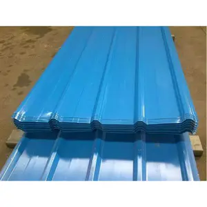 Tôle galvanisée de couleur ondulée Feuille de toiture en acier ondulé bleu océan Feuille de toiture PPGI