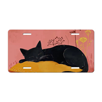 Accessoires de haute qualité mignon dessin animé fraise chat lapin numéro décoratif en aluminium voiture plaques d'immatriculation en métal pour une utilisation en voiture
