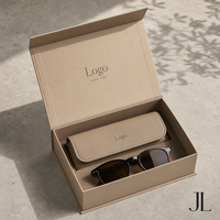 Boîtes en papier personnalisées avec logo imprimé pour lunettes de soleil pliables, pour le rangement en voyage, la présentation en magasin et la présentation des lunettes.
