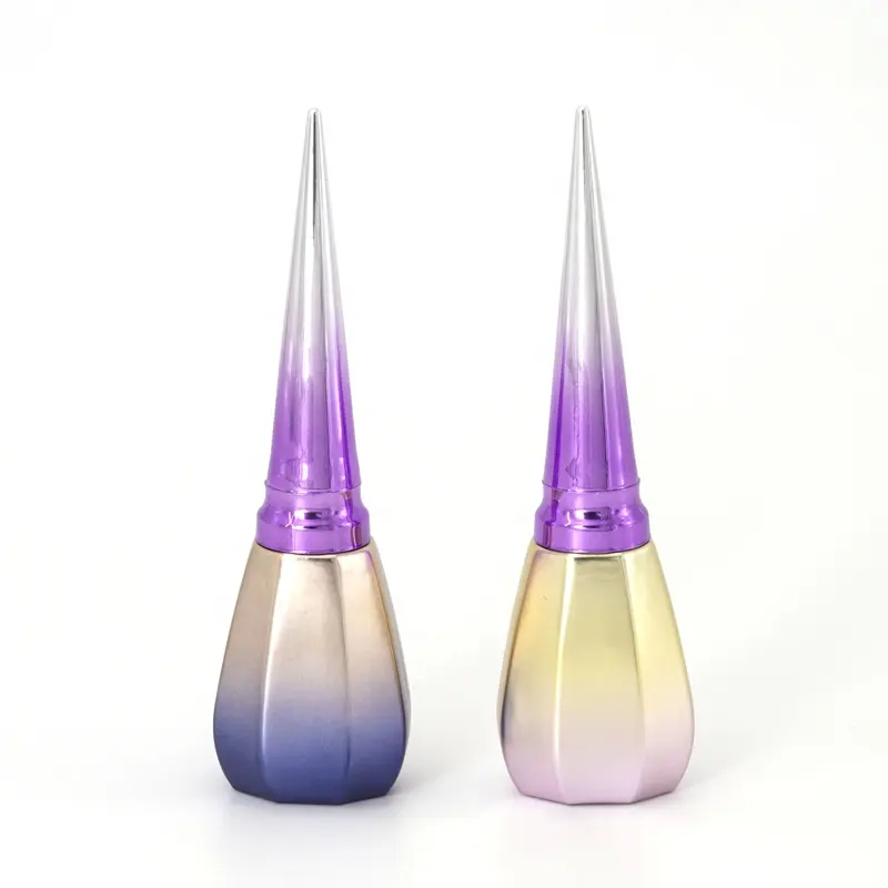Hochglanz-UV-Gel-Nagellackflasche einzigartiges Design Salon Zuhause DIY Nagelkunst Glasmaterial Heißprägeoberfläche Körperpflege-Verwendung