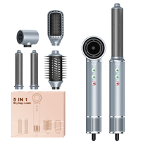 Styler capillaire 5 en 1, sèche-cheveux, brosse à air chaud, lisseur, boucleur, outils de coiffage à air avec baguette de bouclage en aluminium