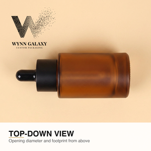 Amber Glass <b>Dropper</b> <b>Bottle</b> Ribbed Textured Grip Anti Slip Wet Hand Bathroom Shower Safe Packaging Container Knurled Supplier - Product Image 3