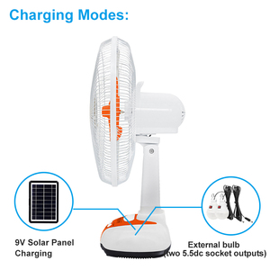 Ventilateur de table solaire rechargeable de 16 pouces avec lumière LED, batterie au lithium, ventilateur à énergie solaire EP-2116A, ventilateurs de table AC - Product Image 5