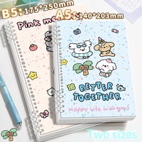 Cuaderno de Dibujos Animados de Perros para Niñas, Diseño de Hojas Sueltas, Tamaño B5, para Estudiantes de Secundaria/Preparatoria