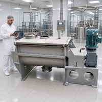 Mélangeur à ruban industriel pour poudres avec vitesse d'arbre de 65 tr/min pour ligne de production en usine agroalimentaire