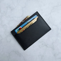 Portefeuille classique en cuir de vachette pour cartes de crédit, idéal pour les promotions bancaires et les cadeaux d'entreprise, en cuir véritable grainé, porte-monnaie, logo personnalisé
