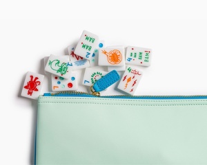 Jeu <span class=keywords><strong>de</strong></span> Mahjong <span class=keywords><strong>américain</strong></span> portable, 160 tuiles standard, ensemble complet avec sac <span class=keywords><strong>de</strong></span> rangement pour adultes, voyages et maison - Product Image 5