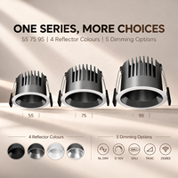 Spot encastré COB dimmable TRIAC avec CRI95, design anti-éblouissement, en aluminium, pour éclairage d'hôtel et de boutique