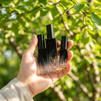 Flacon pulvérisateur en verre carré dégradé de 5 ml, 8 ml, 20 ml avec pulvérisateur en aluminium avancé, flacon vide pour parfum