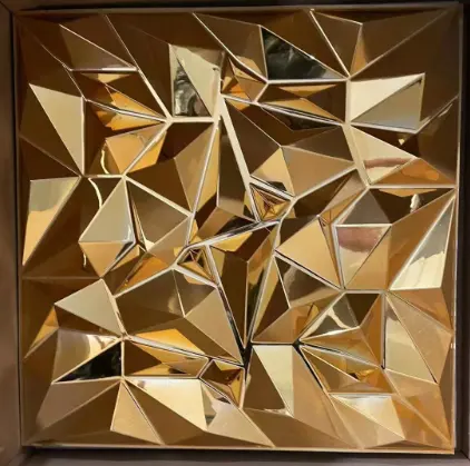 Gouden Spiegel Pvc 3d Decoratieve Wandpanelen Voor Home Decoratie