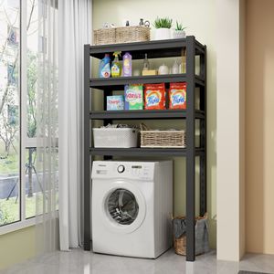 Estante de almacenamiento para lavadora en balcón con tapa abatible, estantería de pie para baño, estante para inodoro, duradero, tamaño personalizado - Product Image 2