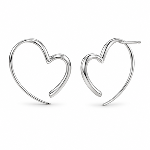 Orecchini a Cuore Aperto per Donne, Design a Forma di Cuore, Accessori per Orecchie da Indossare Quotidianamente - Product Image 1