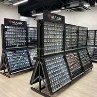 Vitrine de Présentation de Cartes de Prix de Détail PSAs TCG, Présentoir Métallique Repositionnable, Support d'Affichage de Cartes, Vitrine Simple Face
