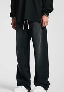 Midweight High Quality Breathable Casual Loose <strong>Drawstring</strong> Straight Streetwear Sweatpants Baggy <strong>Trousers</strong> Men - Product Image 3