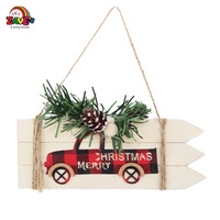 Paire de rennes de Noël faits à la main de style campagnard Zaves avec des panneaux à carreaux rouges et blancs 15x5x3cm pour la décoration de la maison pendant les fêtes