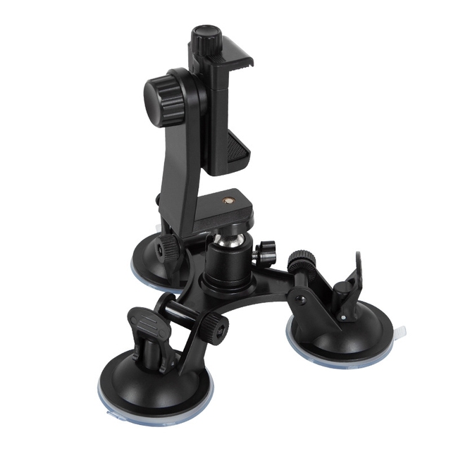 High Quality Car General Purpose Vehicle Bracket Suction Cup Fixed Glass Triangle Car Phone Holder for Action Cameras