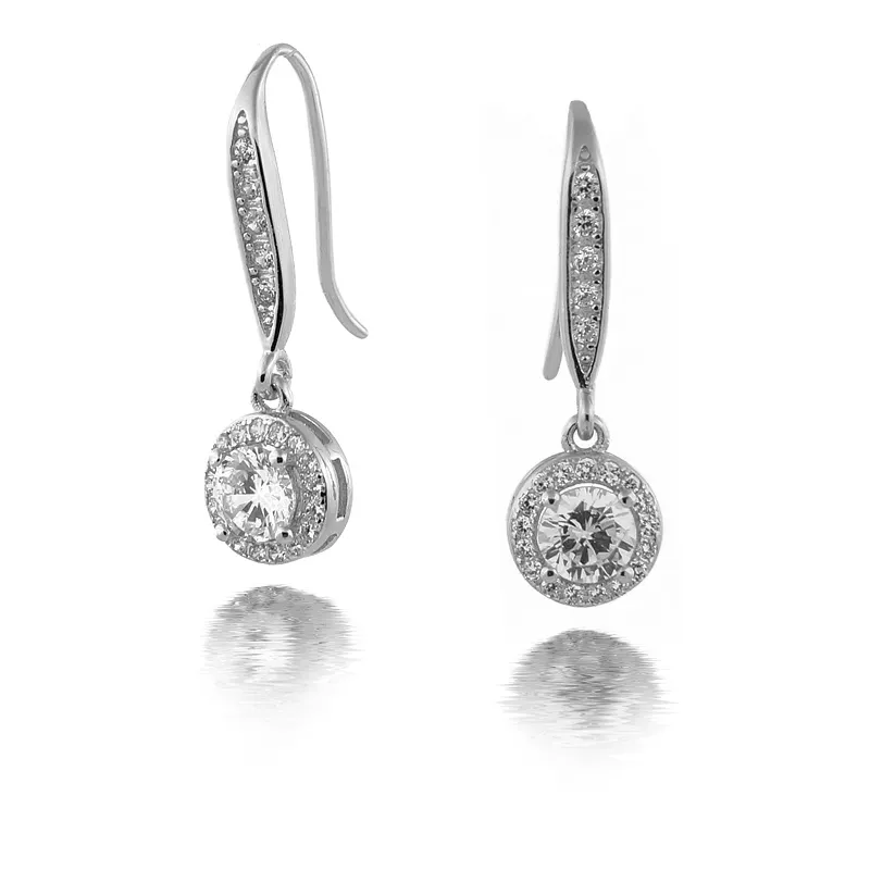 FZZ-S03 Cubic Zirconia Drop Earring in 925 Sterling Silver Jewelry New Arrival S925 Earring