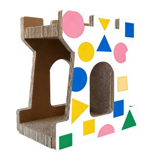 Geometric creative thickened corrugated wear-resistant and non-shedding <b>cat</b> <b>scratching</b> board toy <b>cat</b> bed integrated toy <b>cat</b> - Product Image 2