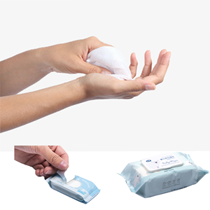 กระดาษทิชชูเปียก40GSM กันน้ำความเข้มสูงน้ำหนักเบาระบายอากาศได้ดีไม่ทอแบบสานสำหรับผลิตภัณฑ์สุขอนามัย - Product Image 4