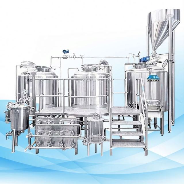 500L 5BBL 1000L 10BBL SUS304 Complete Beer Brewing Kit Brewhouse Craft Beer Brewing Equipment for Brewpubs and Microbrewery