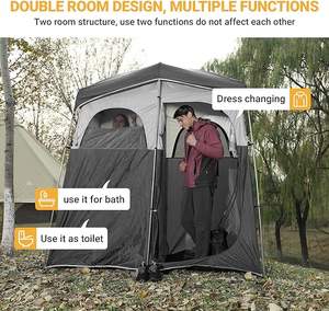 Portable <span class=keywords><strong>Camping</strong></span> En Plein Air Étanche Pliant Pop Up Portable Toilette Tente Double Douche Tente - Product Image 5