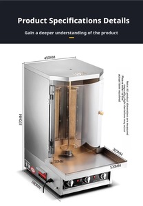 Machine à kebab turc à gaz double broche commerciale, grill vertical rotatif automatique en acier inoxydable pour restaurant - Product Image 3