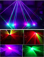 Projecteur laser de scène à 6 lentilles DMX512, pleine couleur, à balayage, faisceau RGB, éclairage de fête DJ/discothèque, IP54, en alliage d'aluminium