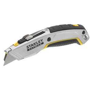 Couteau utilitaire Stanley Fatmax, lame en acier, bord droit, qualité industrielle, manche en zinc et caoutchouc - Product Image 1