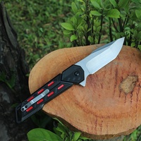 Couteau pliant tactique de survie pour le camping en plein air, nouveau design, manche en alliage de zinc noir, avec clip dorsal.