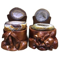 Grosir Hadiah Bisnis Mangkuk Harta Karun Kristal Baskom Geode Batu Akik Poles Alami