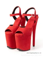 Sandales à plateforme sexy de 20 cm, style européen et américain, pour la danse en boîte de nuit, avec semelle extérieure en caoutchouc amortissant, pour la danse sur barre, érotiques, transfrontalières