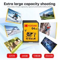 Tarjeta de Memoria SD Profesional Kodak de 128 GB y 64 GB, U3 A1, Velocidad de Lectura de 100 Mb/s, Material Plástico para Cámaras de Video