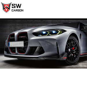 Lèvre avant en Fiber de carbone sèche SW pour BMW G80 M3 G82 G8X M4 Compétition Pare-chocs avant Splitter Spoiler inférieur Kit de carrosserie <span class=keywords><strong>2020</strong></span> + - Product Image 5