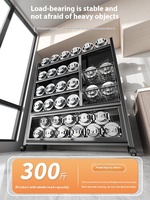 Support de rangement multifonctionnel pour la cuisine Panier à fruits et légumes multicouche en métal sur pied Armoire à bol pour four à micro-ondes