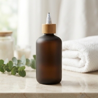 Bouchon torsadé en bambou naturel écologique 20/410 24/410 avec bec verseur pour flacon de bouteille à presser pour huile capillaire et cosmétiques naturels