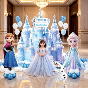 <span class=keywords><strong>D</strong></span>écorations de scène <span class=keywords><strong>d</strong></span>'anniversaire sur le thème de la reine des neiges <span class=keywords><strong>Elsa</strong></span>, château, flocons de neige, <span class=keywords><strong>d</strong></span>écorations en panneau KT pour les fêtes des petites filles - Product Image 5