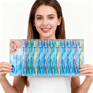 Изготовленные на заказ дешевые 12 упаковок средней жесткости щетины вешалка карточка производитель пластиковых зубных щеток - Product Image 2
