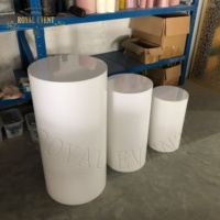 Décoration d'événement moderne, cylindre en acrylique, plateforme de réception, socle transparent, table ronde pour gâteau de mariage, table de dessert pour fête