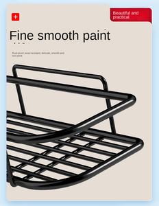 Gran oferta, estante de trípode de baño de <span class=keywords><strong>Metal</strong></span> de un solo nivel, estantes de pared de esquina sin agujeros para champús, herramientas, estantes de baño triangulares - Product Image 2