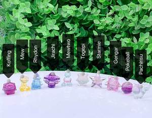 Vente en gros de sculptures de pierres de guérison naturelles en cristal, sculptures de dessins animés en fluorite, Pokémon Pikachu, Bulbasaur - Product Image 3