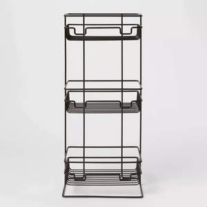 Organisateur <span class=keywords><strong>de</strong></span> salle <span class=keywords><strong>de</strong></span> bain moderne en fil métallique à 3 niveaux pour le <span class=keywords><strong>rangement</strong></span> des accessoires <span class=keywords><strong>de</strong></span> salle <span class=keywords><strong>de</strong></span> bain - Product Image 2