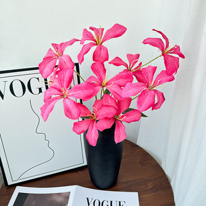 Wholesale High Quality Realistic <b>Silk</b> Flame Orchid <b>Artificial</b> <b>Flower</b> Single Stem for Home Wedding Party Decoration - Product Image 3